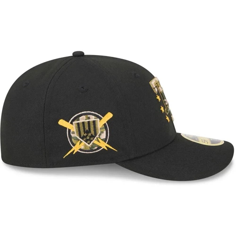 Men New Era 7 1/4 Black Tampa Bay Rays 2024 Armed Forces Day 9FIFTY Snapback Hat